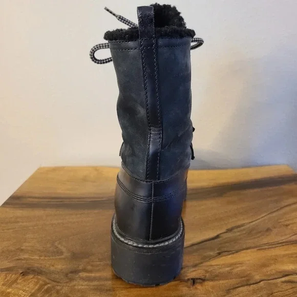 Miu Miu Combat Leather Winter Boots - Picture 11 of 13